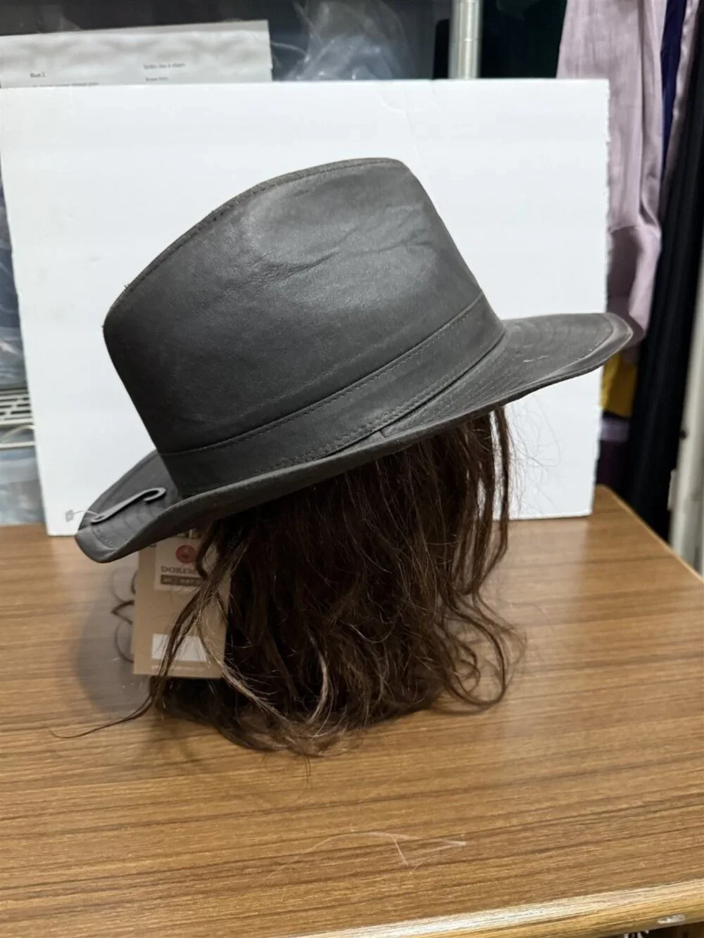 Dorfman Hat Co Mens Fedora Hat Weathered Cloth Brown Medium New